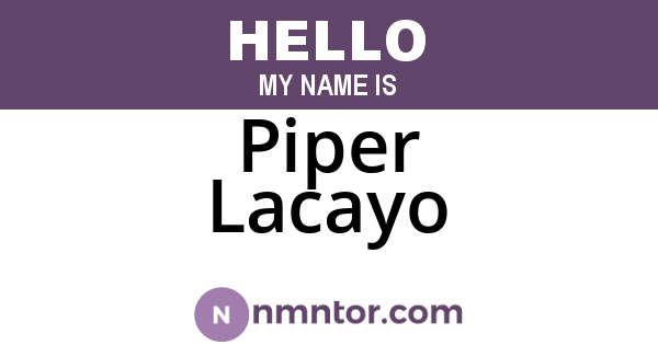 Piper Lacayo