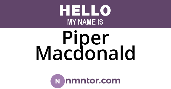 Piper Macdonald