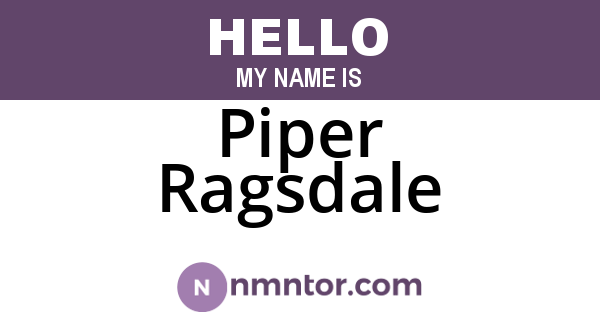 Piper Ragsdale