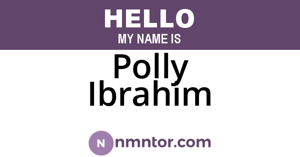 Polly Ibrahim