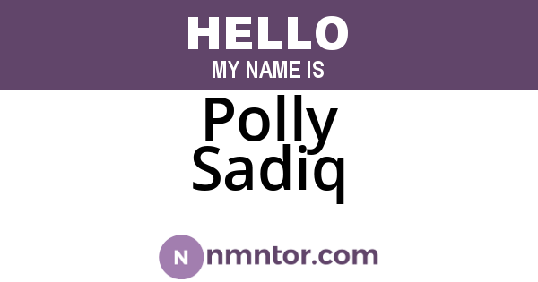 Polly Sadiq