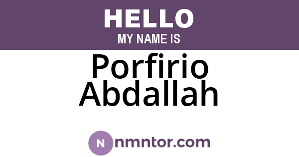 Porfirio Abdallah