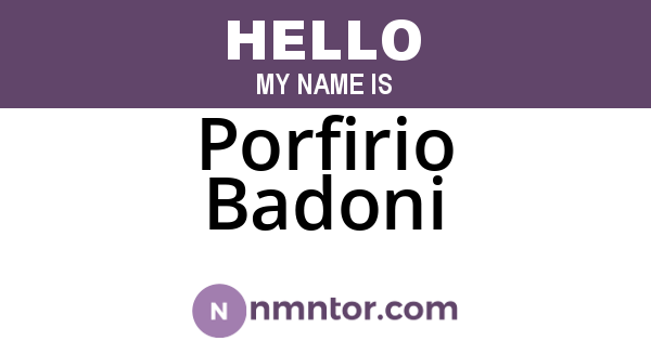 Porfirio Badoni