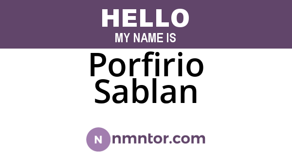 Porfirio Sablan