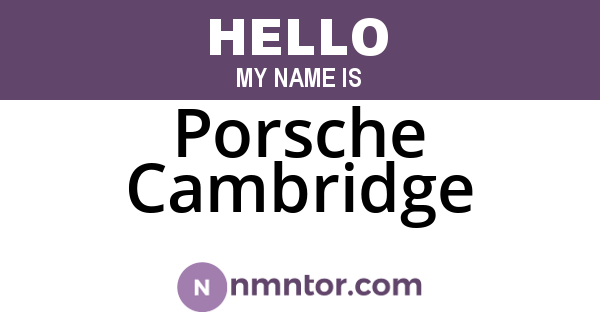 Porsche Cambridge