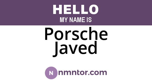 Porsche Javed