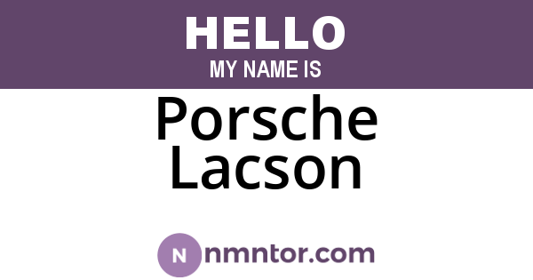 Porsche Lacson