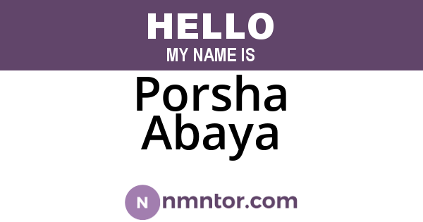 Porsha Abaya