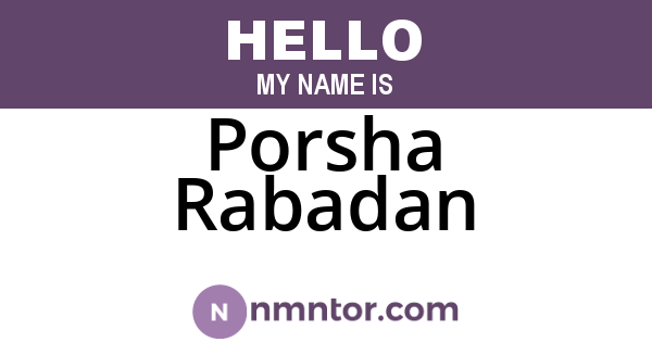 Porsha Rabadan