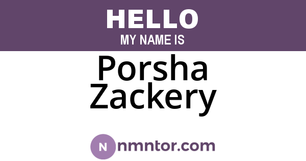 Porsha Zackery