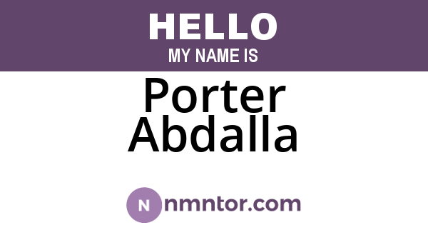Porter Abdalla