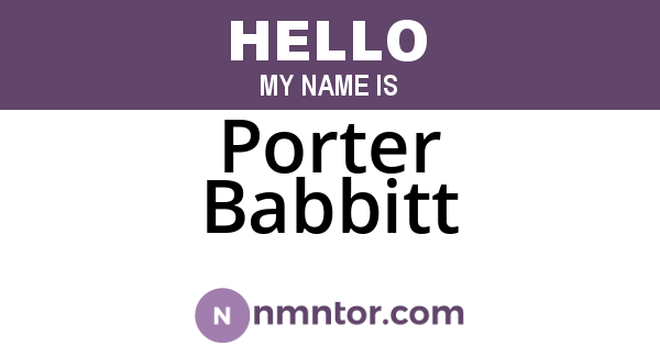 Porter Babbitt