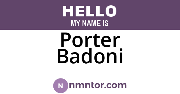 Porter Badoni