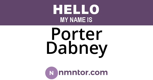 Porter Dabney