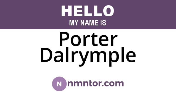 Porter Dalrymple