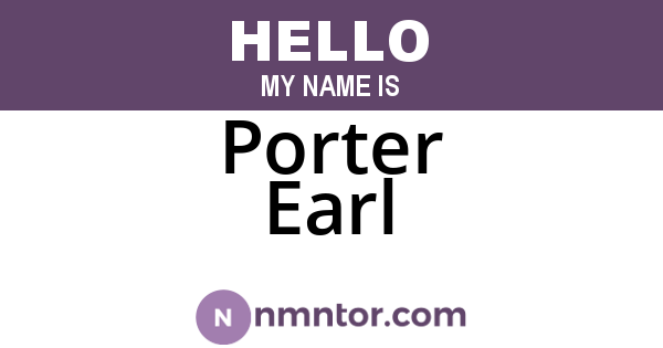 Porter Earl