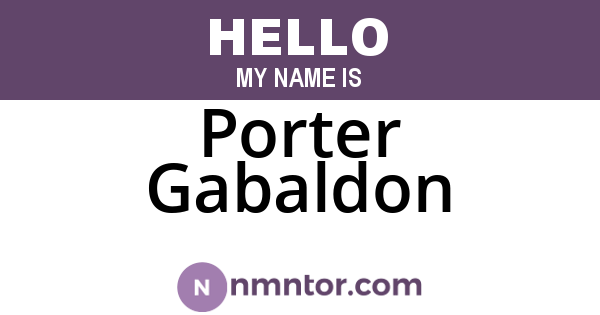 Porter Gabaldon