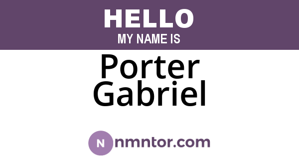Porter Gabriel