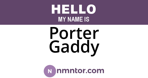 Porter Gaddy