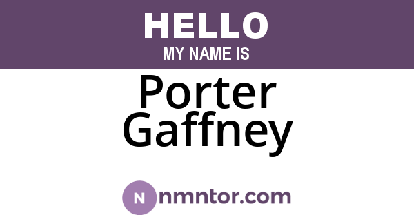 Porter Gaffney