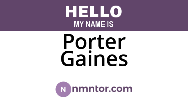 Porter Gaines