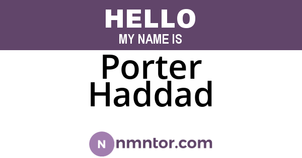 Porter Haddad