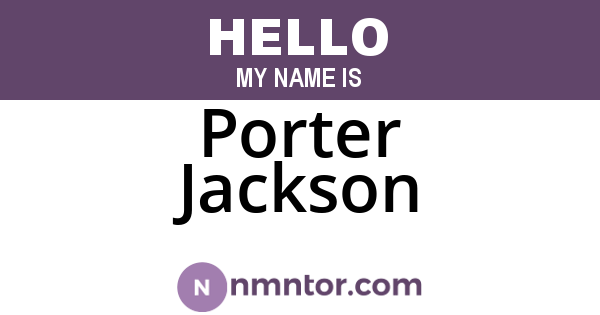 Porter Jackson