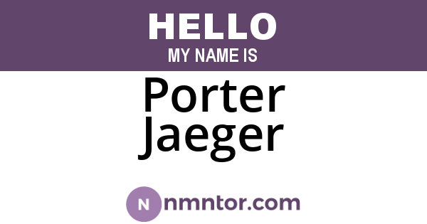 Porter Jaeger