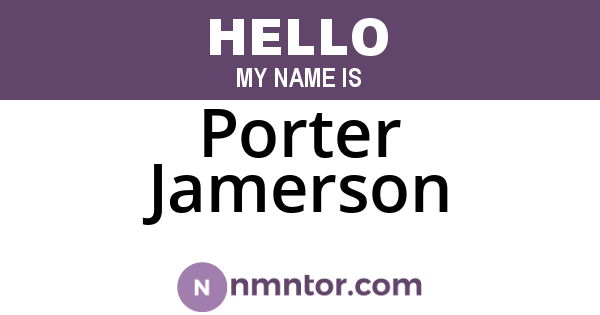 Porter Jamerson