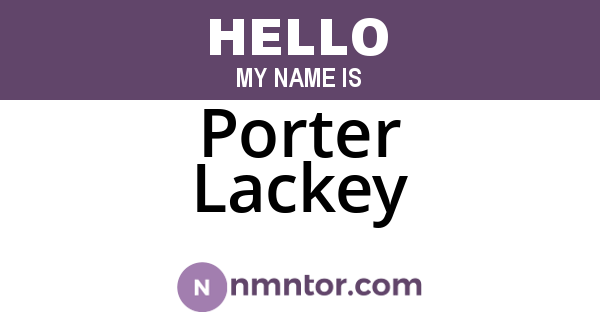 Porter Lackey