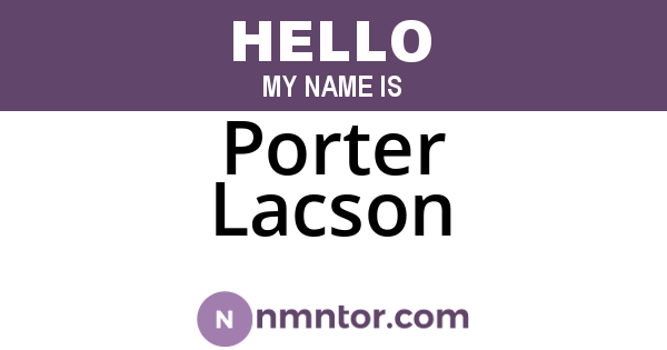 Porter Lacson