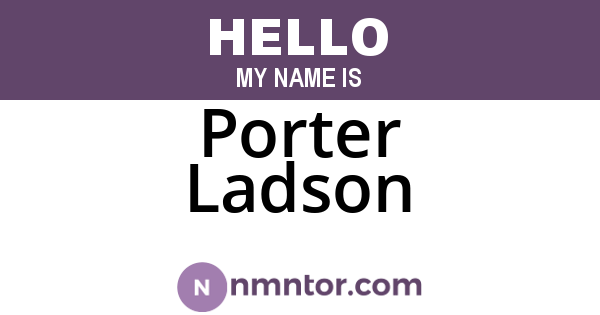 Porter Ladson