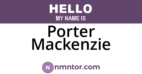Porter Mackenzie