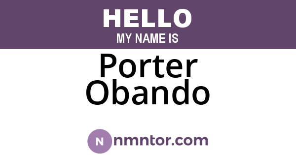 Porter Obando