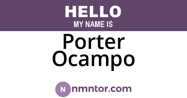Porter Ocampo