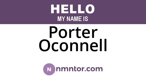 Porter Oconnell