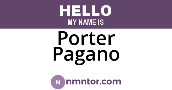Porter Pagano