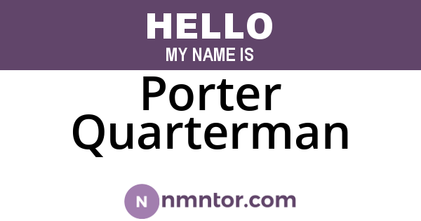 Porter Quarterman