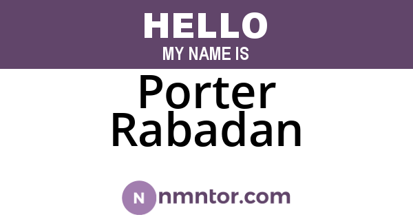 Porter Rabadan
