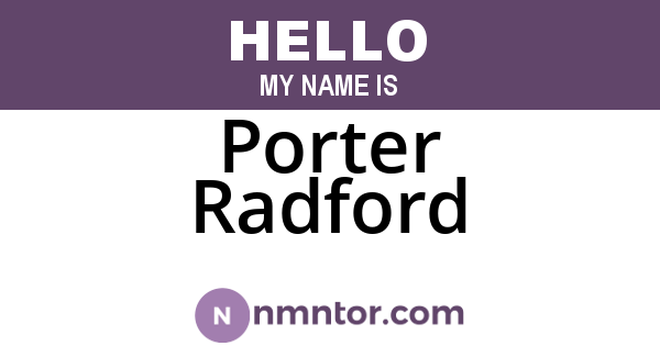 Porter Radford