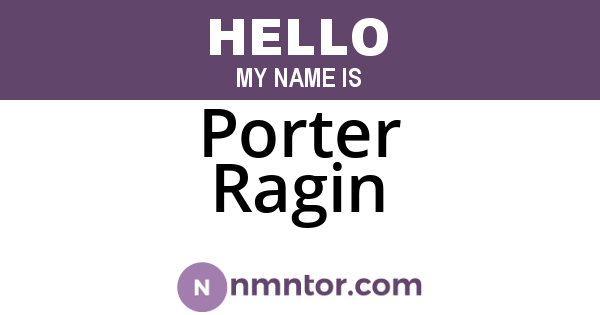Porter Ragin