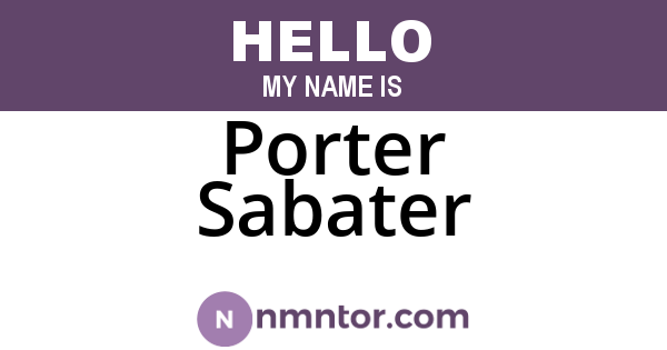 Porter Sabater