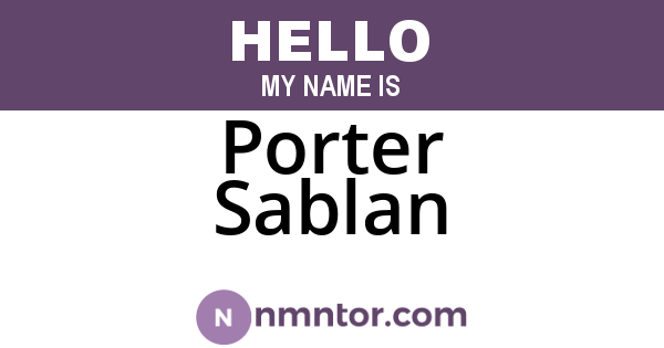 Porter Sablan