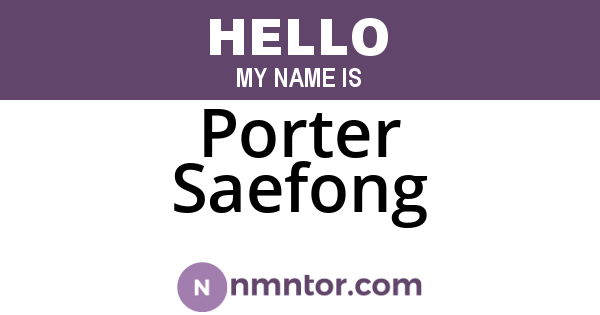 Porter Saefong