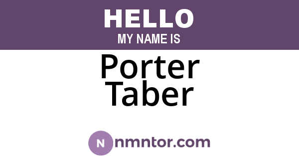 Porter Taber