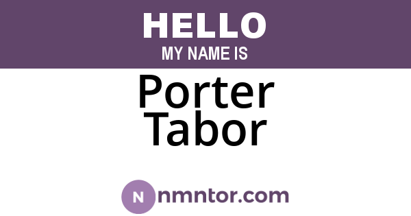 Porter Tabor