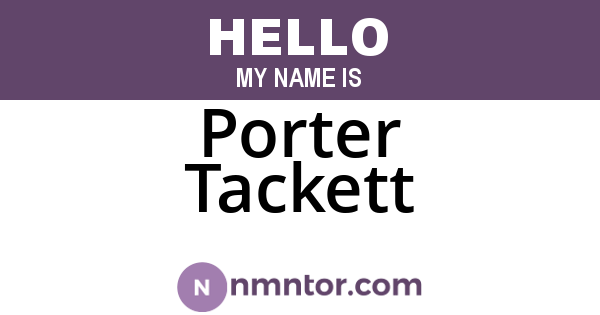 Porter Tackett