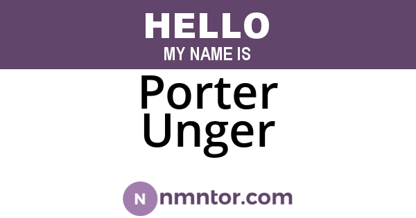 Porter Unger