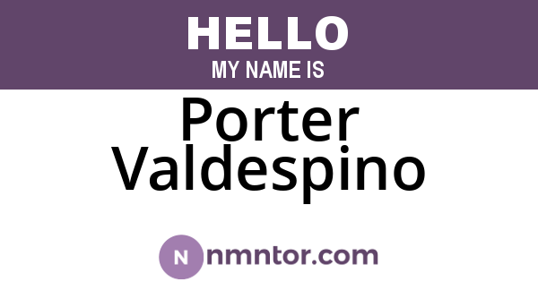Porter Valdespino