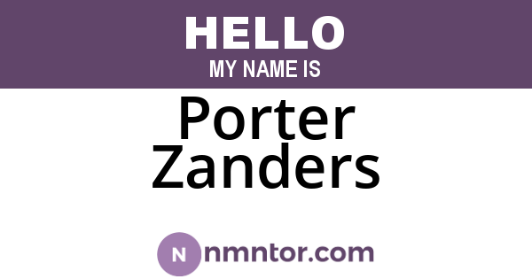 Porter Zanders